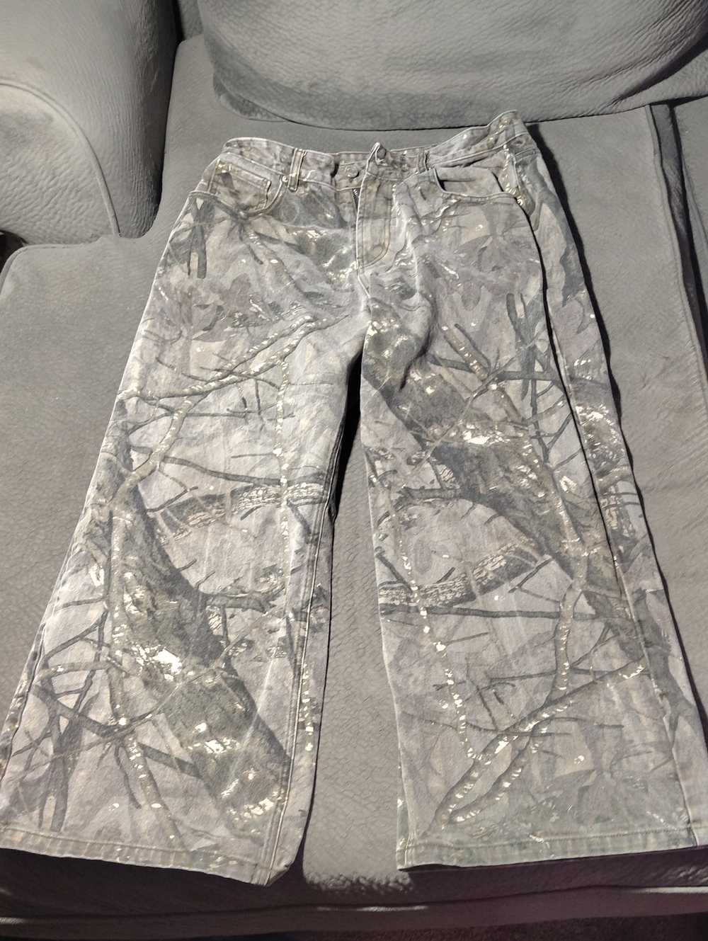 Men's Gray Camouflage Work Jeans - Durable Everyday Style